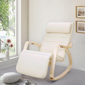 Hintaszék, nyírfából készült pihenő fotel, bézs