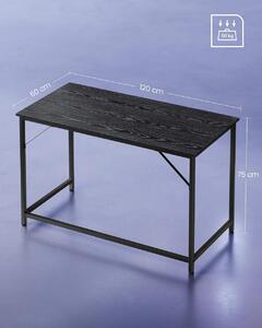 Íróasztal, fekete 60 x 120 x 75 cm