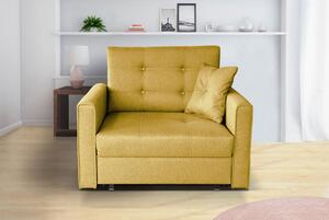 BELA LUX 1 kinyitható fotel tárolóhellyel - sárga