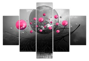 Rózsaszín absztrakt gömbök képe (150x105 cm)