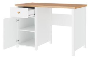 MABARUMA íróasztal - fehér / nash tölgy