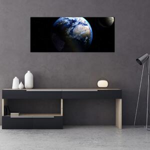 Föld és a Hold képe (120x50 cm)