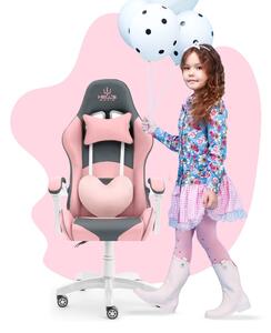 Rainbow gyerek gamer szék szürke-rózsaszín
