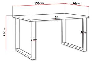 IMPER 3 négyzet alakú étkezőasztal - artisan tölgy / fekete matt