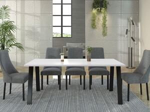 KLEAN 4 ipari étkezőasztal - fehér / matt fekete