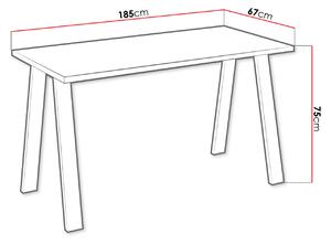 KLEAN 2 ipari stílusú étkezőasztal - fehér / fekete matt