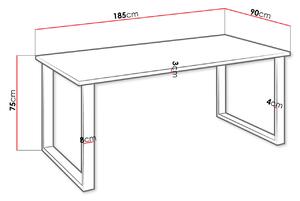 IMPER 4 négyzet alakú étkezőasztal - artisan tölgy / fekete matt