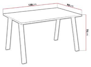 KLEAN 3 ipari étkezőasztal - artisan tölgy / matt fekete
