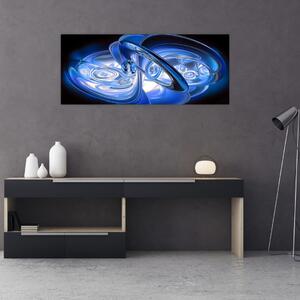 Kék absztrakt kép (120x50 cm)