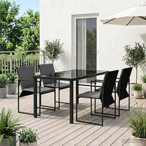 Kert étkező szett 5 pcs Fekete és Antracit 140 x 70 x 73 cm