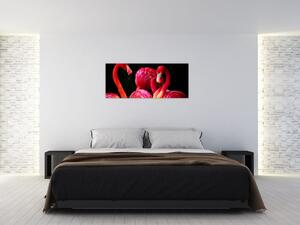 Vörös flamingók képe (120x50 cm)