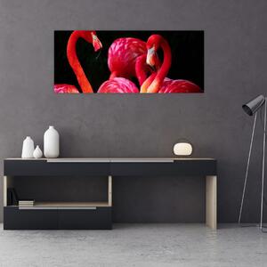 Vörös flamingók képe (120x50 cm)