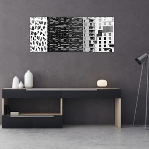 Fekete-fehér építészet képe (120x50 cm)