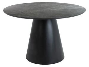MANOLI kerek étkezőasztal - szürke márvány / fekete