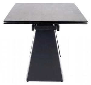 GEDEON 1 kinyitható étkezőasztal - 120x80, sötétszürke / matt fekete