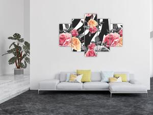 Virágzó rózsák képe (150x105 cm)