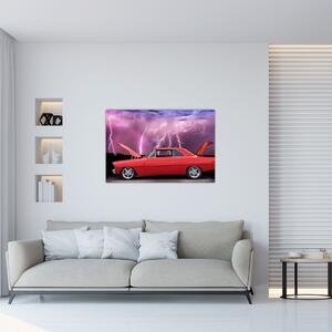 Piros autó képe (90x60 cm)