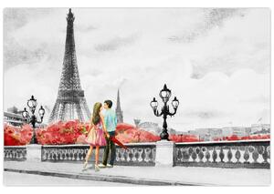 Kép - szerelmesek Párizsban (90x60 cm)