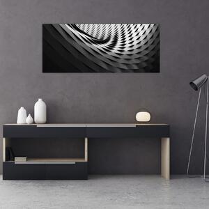 Absztrakt kép - fekete-fehér spirál (120x50 cm)