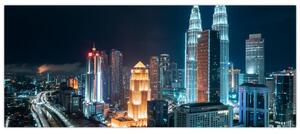 Kép - Éjszaka Kuala Lumpurban (120x50 cm)