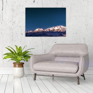 A hegyek és az éjszakai égbolt képe (70x50 cm)