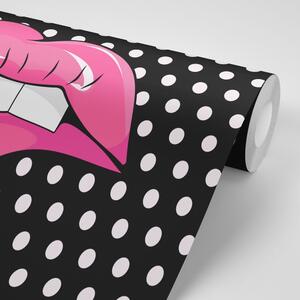 Öntapadó tapéta pop art rózsaszín ajkak