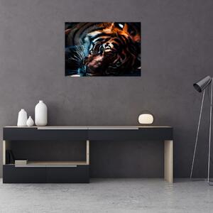 Egy fekvő tigris képe (70x50 cm)
