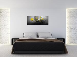 Kép- sárga absztrakt gömbök (120x50 cm)