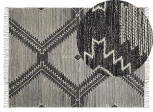 Fekete és fehér pamutszőnyeg 140 x 200 cm ARBAA