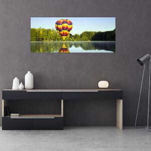 Hőlégballon a tónál képe (120x50 cm)