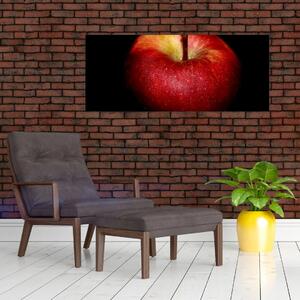 Az alma képe és a fekete háttér (120x50 cm)