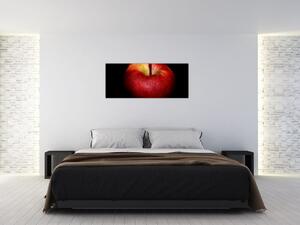 Az alma képe és a fekete háttér (120x50 cm)