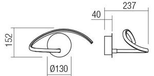 CIGNO modern LED fali lámpa, króm