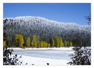 Kép - havas hegyek télen (70x50 cm)