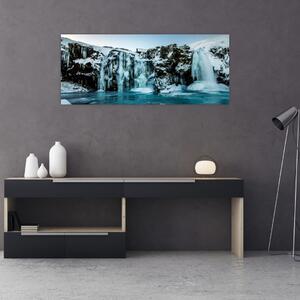 Befagyott vízesés képe (120x50 cm)