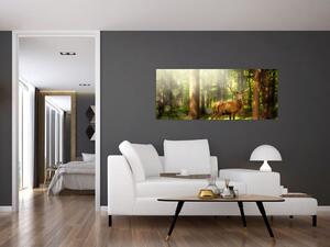 Kép egy szarvas az erdőben (120x50 cm)