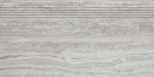 Csempe lépcsőlap Rako Alba márvány szürke 30x60 cm matt DCPSE733.1