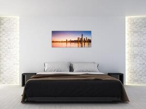 Egy város képe naplementekor (120x50 cm)