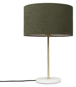 Sárgaréz asztali lámpa, zöld árnyalattal 35 cm - Kaso