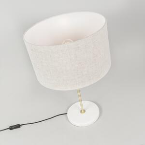 Asztali lámpa sárgaréz szürke árnyalattal 35 cm - Kaso