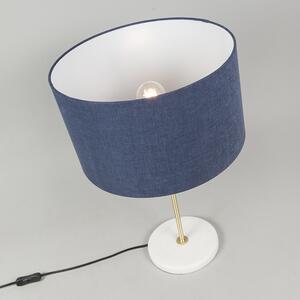 Sárgaréz asztali lámpa kék árnyalattal 35 cm - Kaso