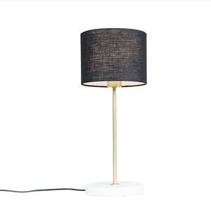 Sárgaréz asztali lámpa 20 cm-es fekete árnyalattal - Kaso