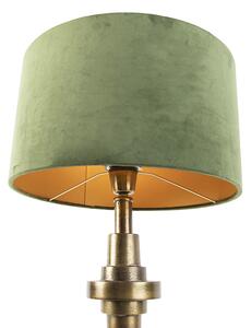 Art deco asztali lámpa bársony árnyalatú zöld, 35 cm - Diverso