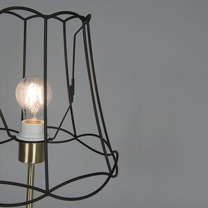 Retro asztali lámpa sárgaréz kerettel, fekete, 30 cm - Kaso