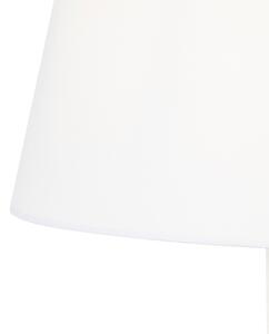 Klasszikus állólámpa acél állítható fehér árnyalattal - Ladas