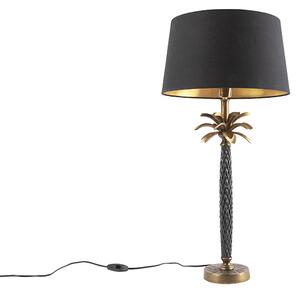 Art Deco asztali lámpa bronz, fekete árnyalattal 35 cm - Areka