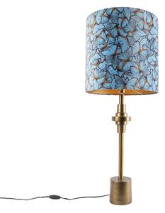 Asztali lámpa bronz bársony árnyalatú pillangókialakítás 40 cm - Diverso