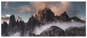 Kép - A ködben rejtett olasz dolomitok (120x50 cm)