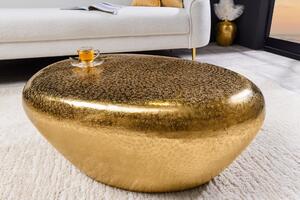 STONE arany dohányzóasztal, 75cm, kalapácsütés hatású