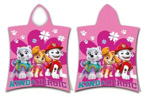 Rózsaszín frottír gyerek fürdőponcsó Paw Patrol – Jerry Fabrics